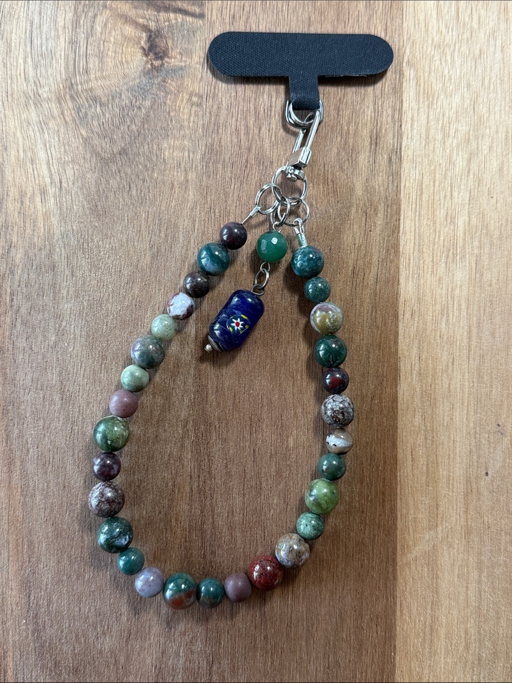 ⭐️ 130. Handmade REAL STONE -bog- phone strap bracelet clip on
